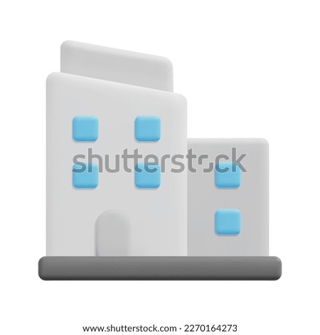 3d office icon vector. Isolated on white background. 3d building and architecture concept. Cartoon minimal style. 3d building icon vector render illustration.