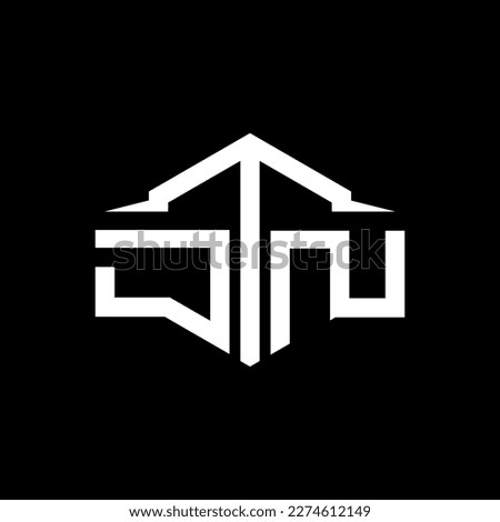 DTN Letter Logo Design Vector. DTN monogram polygon building shape cut Logo.
