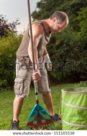 The gardener finished his clean job in his garden.