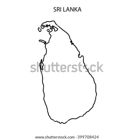 Sri Lanka Map Outline Stock Photo 399708424 : Shutterstock