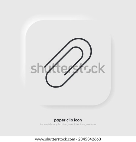 Paper clip icon in trendy flat style isolated on grey background. Paper clip icon page symbol for your web site design Paper clip icon logo, app, UI. Paper clip icon Vector illustration.