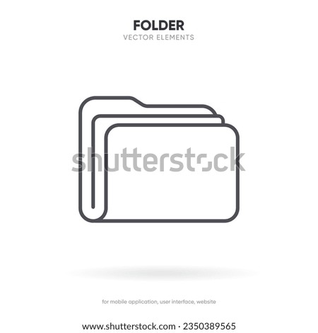 3d folder icon isolated on white background. Document symbol. 3d file icon. Binder sign modern, simple, vector, icon for website design, mobile app, ui. Vector Illustration