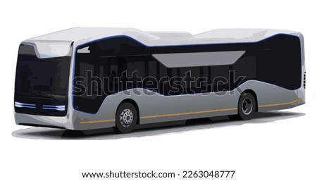 3d bus luxury vip first class travel electric zero carbon emition grey future charge gas concept tourism tour public route modern art design vector template isolated white background