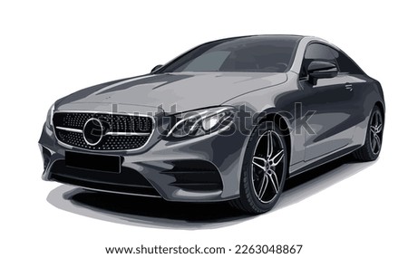 Luxury premium realistic sedan coupe sport colour white elegant new 3d car urban electric c s e200 class power style model lifestyle business work modern art design vector template isolated background