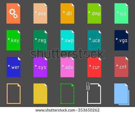 Set of System File Extension icons