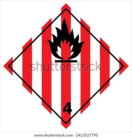 ghs hazardous, transport icon, warning symbol ghs - sga safety sign, pictogram. flammable solids