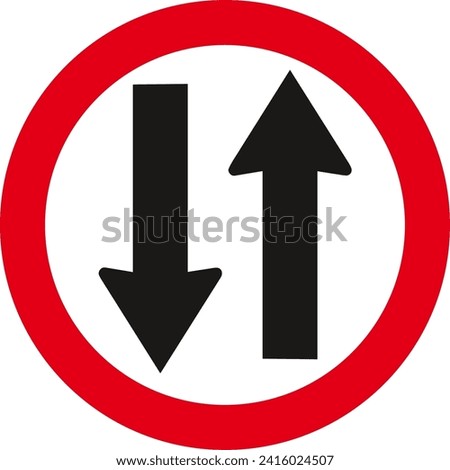 Similar – Image, Stock Photo Two traffic signs, a street lamp and some bushes are reflected in the water