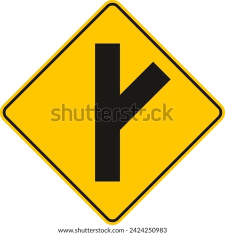 side road at angle, left or right, Traffic Sign , Vector, symbol, transport icon