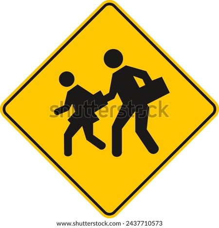 School zone,Children crossing the road,warning sign,Traffic Sign , Vector, symbol, transport icon,roadsign