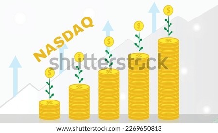 Nasdaq US Stock market growing upwards and generating profits for all invesments and investors.