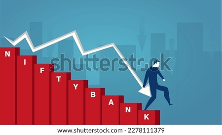 Nifty Bank Stock Index Going Down showing the downfall of Indian Bank Stocks