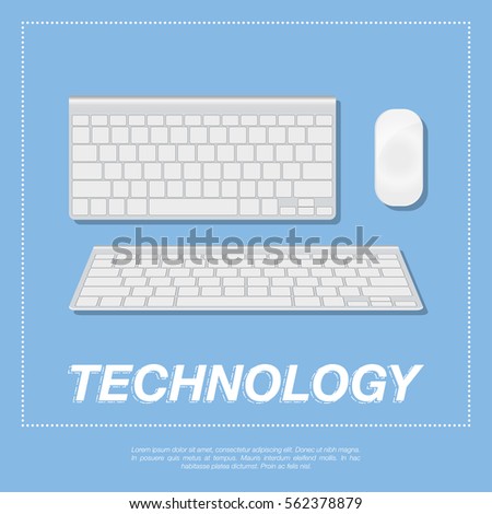 Keyboard and mouse flat vector illustration EPS 10