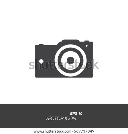 Photo Camera in flat style isolated on white background. Photo Camera symbol for your design and logo. Vector illustration EPS 10.