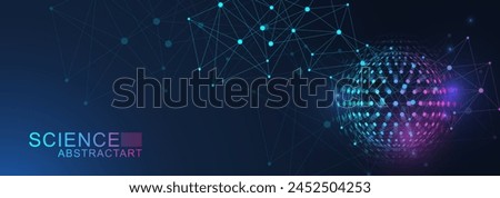 AI technology abstract background. AI generative art creative banner concept in the digital style. High tech poster with place for text. Futuristic design element.