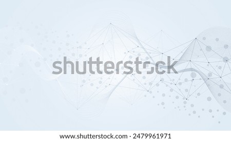 Structure molecule and communication. DNA, atom, neurons. Scientific concept for your design. Connected lines with dots. Medical, technology, chemistry, science background. Vector illustration