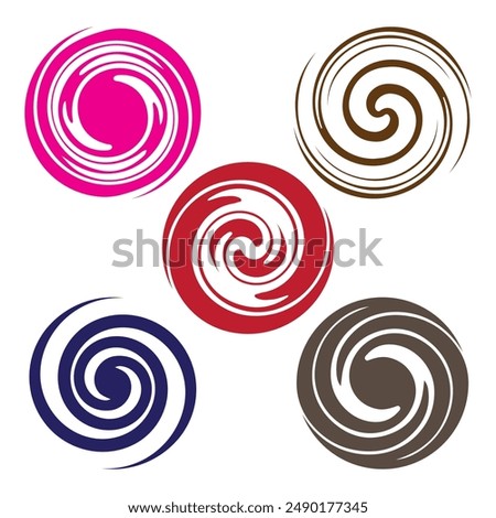 Set of abstract spirals, Hurricane logo symbol abstract icon vector illustration