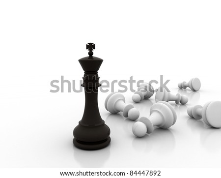 Chess king standing - game over