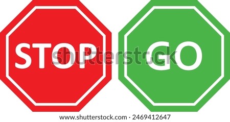  stop and go sign vector illustration