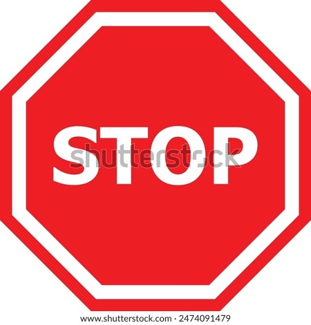 Stop sign vector road sign