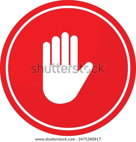 stop hand sign icon vector