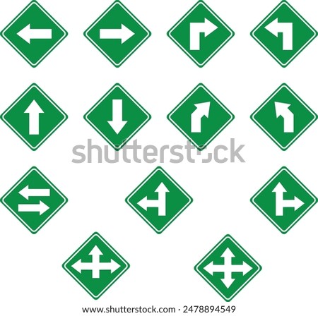 set of red green arrows symbol vector