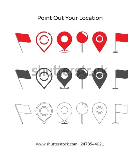 Place, Icon vector illustration, contact information, pin location, stock illustration. Set of map pin location icons. Map pin place marker. Location icon. GPS location symbol collection