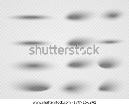 Vector shadows isolated. Set of shadow effects. Transparent paper and objects box square shadows. Wall and floor drop shadow vector collection