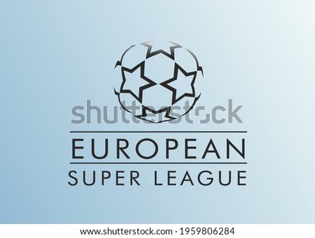 European Super League. Football tournament. Logo European football championship. Vector illustration 