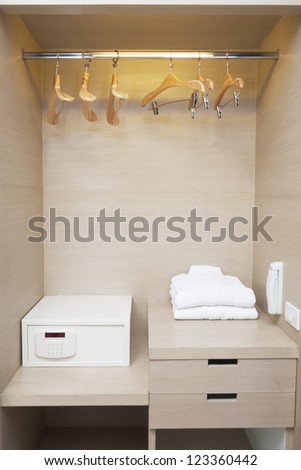 Similar – Image, Stock Photo empty cloakroom Coatrobe