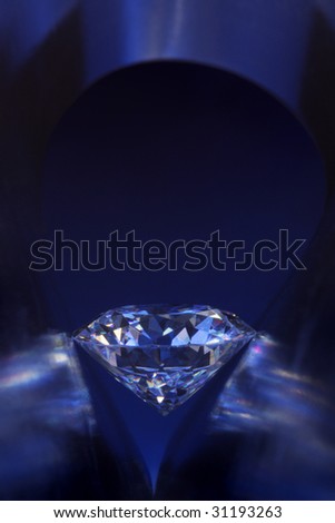 Diamond ,reflex and curve in deep-blue light