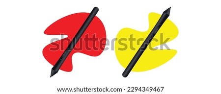 graphic pad with Pen tablet, stylus, drawing tool isolated outline sign. Digital devices and electronic gadgets concept. graphic pad element vector, Pen vector design , Drawing Tablet Vectors