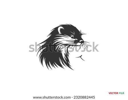 Mink Silhouette Vector Graphics. Mink icon. Trendy Mink logo concept on white background from animals collection, American Mink Silhouette