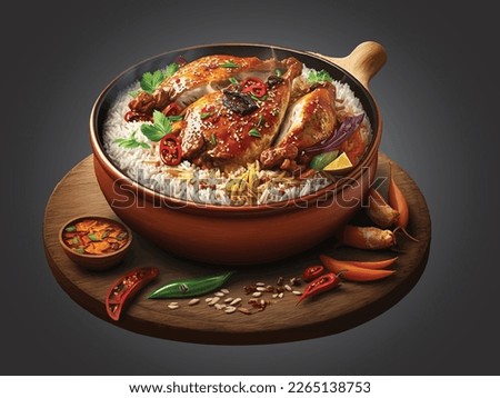 delicious rice with spacy chicken