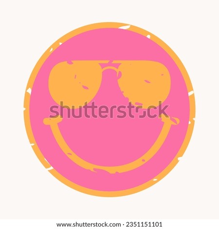 Similar – Image, Stock Photo Pink smiley or happy monster on a foggy day on a tree stump in front of the entrance to Park Babelsberg