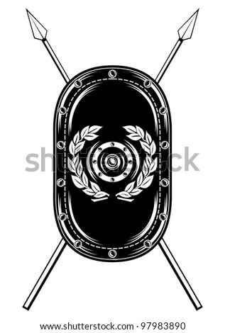 Vector Image Of Shield And Crossed Spears - 97983890 : Shutterstock