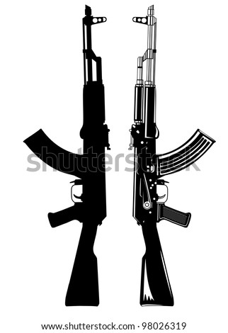 Vector Image Of The Automatic Machine Ak 47 - 98026319 : Shutterstock