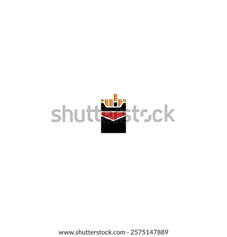 Cigarette pack icon flat vector design.