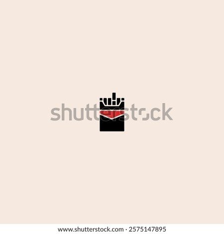 Cigarette pack icon flat vector design.