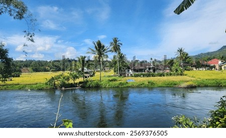 Similar – Image, Stock Photo Fast river in village on Faroe Islands