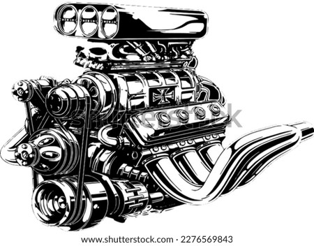 by shadertattoo,beast engine,vector  v8,vintage  cars