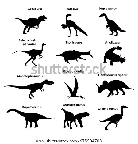 Silhouettes of dinosaurs