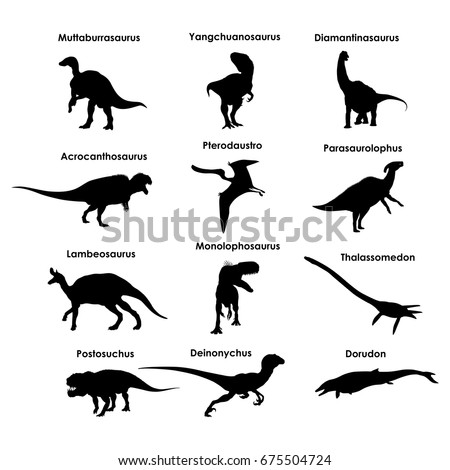 Silhouettes of dinosaurs