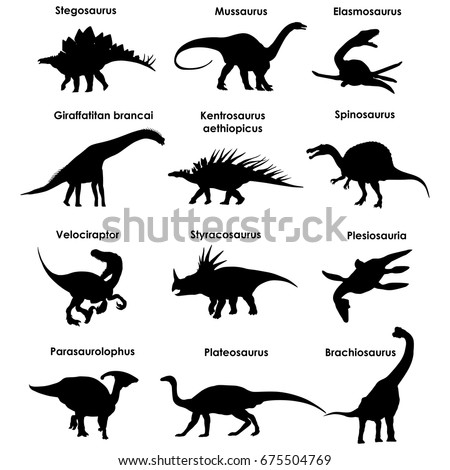 Silhouettes of dinosaurs