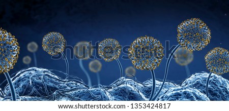 Microscopic image of growing molds or mold fungus and spores - 3d illustration 商業照片 © 