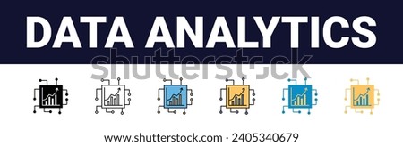 Precision Insights: Streamlined Web Icons for Data Analysis, Statistics, and Analytics - Minimalist Outline, black and color fill Collection in Vector Illustration. calculator, data, database,
