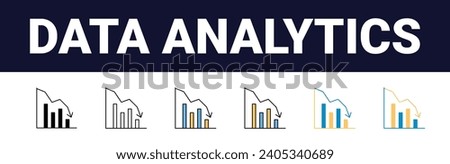 Precision Insights: Streamlined Web Icons for Data Analysis, Statistics, and Analytics - Minimalist Outline, black and color fill Collection in Vector Illustration. calculator, data, database,