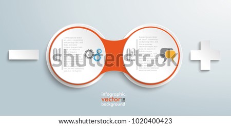 Infographic design with circle chain on the gray background. Eps 10 vector file.