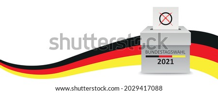 German Text Bundestagswahl 2021, translate parliamentary elections for the Bundestag 2021.  Eps 10 vector file. Сток-фото © 