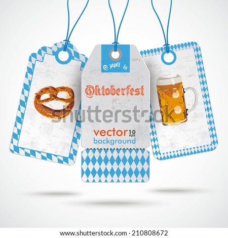 Oktoberfest price sticker on the white background. German text 