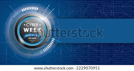 Cyber Week Button Circuit Board Banner Data